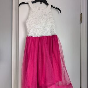 White and pink girls dress
